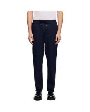 Sandro Elasticated Straight-Leg Pants - Blue