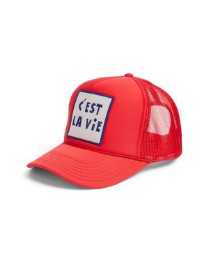 Friday Feelin C'Est La Vie Trucker Hat - Red