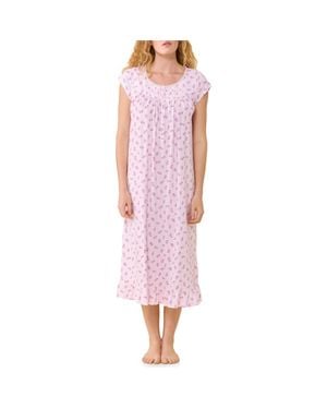Eileen West Cap Sleeve Short Cotton Jersey Nightgown - Pink