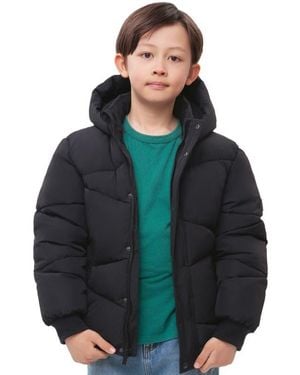 Rokka&Rolla Kids' Cozy Grid Puffer Jacket - Black