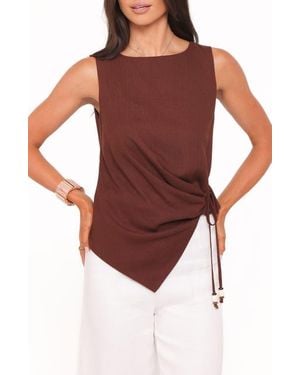 Petal & Pup Heloise Side Tie Top - Brown