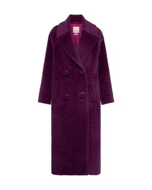 Maison Common Long Alpaca Coat - Purple