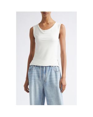 Alexander Wang Cowl Neck Tank With Side Zips - Blue