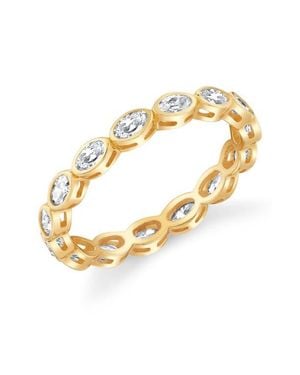 Crislu Oval Cut Cubic Zirconia Eternity Band - Metallic