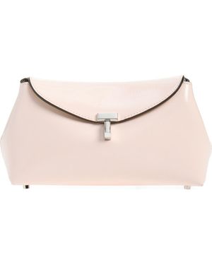 TOTEME Mini T-Lock Naplak Leather Clutch - Pink