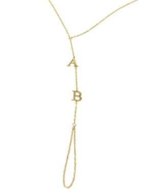 THE SIS KISS Custom Initial Hand Chain - Metallic