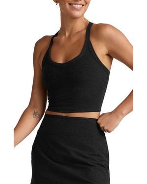 Beyond Yoga Space Dye On The Up Crop Tank - Black