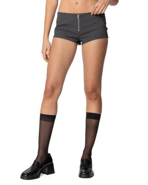 Edikted Allie Zip Up Micro Shorts - Blue
