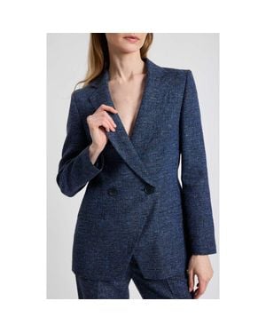 Santorelli Rowan Double Breasted Blazer - Blue