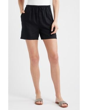 Caslon Linen Blend Shorts - Black