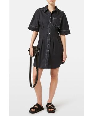 Scotch & Soda Stripe Structured Cotton Shirtdress - Black