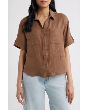 Beach Lunch Lounge River Gauze Shirt - Brown
