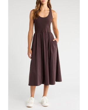 Sweaty Betty Explorer Rib Bodice Racerback Dress - Brown