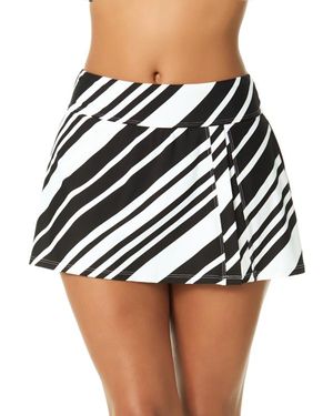 Anne Cole Banded Side Skirted Swim Bottom - Black
