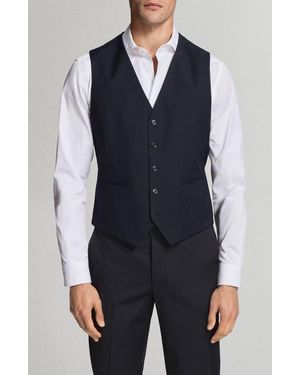 Mango Slim Fit Suit Vest - Blue