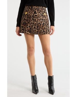 L'Agence Cyra Leopard Print Cotton Miniskirt - Multicolor