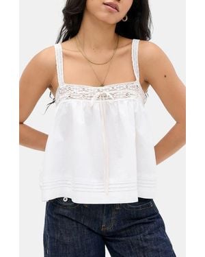 BDG Broderie Cotton Camisole - White