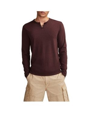 Lucky Brand Venice Burnout Henley - Red