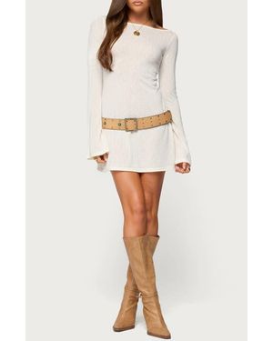 Edikted Noria Long Sleeve Minidress - Natural