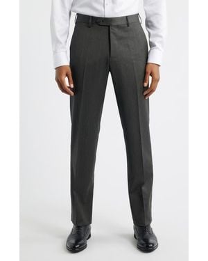 Zanella Parker Flat Front Wool Dress Pants - Gray