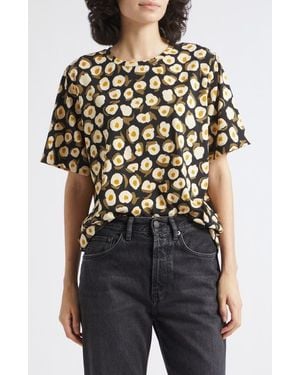 Marimekko Tunnit Pikku Vikuri Print Cotton T-Shirt - Black