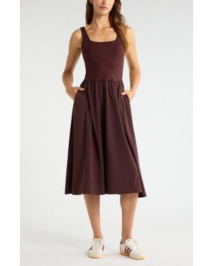 Zella Effortless Sleeveless Midi Dress - Red