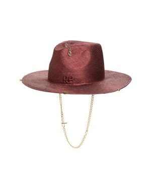Ruslan Baginskiy Straw Fedora Hat - Red