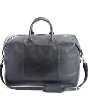 ROYCE New York Personalized Weekend Leather Duffle Bag - Black