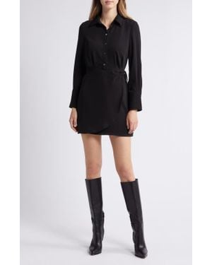 Sam Edelman Long Sleeve Sheath Shirtdress - Black
