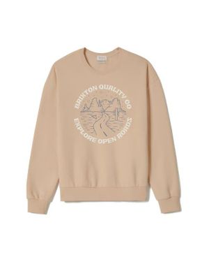Brixton Open Road Cotton Graphic Sweatshirt - Natural