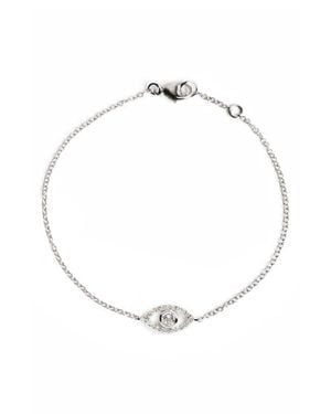 Anzie Classique Pavé Evil Eye Bracelet - White