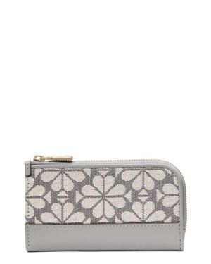 Kate Spade Devin Spade Floral Jacquard Bifold Wallet - Gray