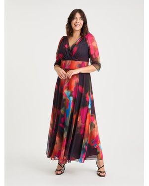 Scarlett & Jo Verity Abstract Print Maxi Gown - Red