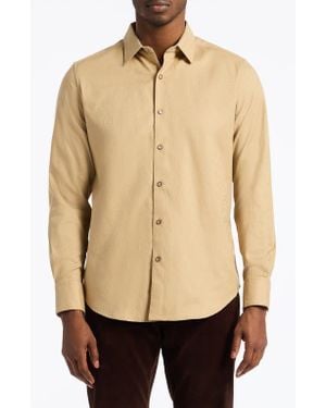 Robert Graham Odyssey Classic Fit Long Sleeve Stretch Cotton Button-Up Shirt - Natural