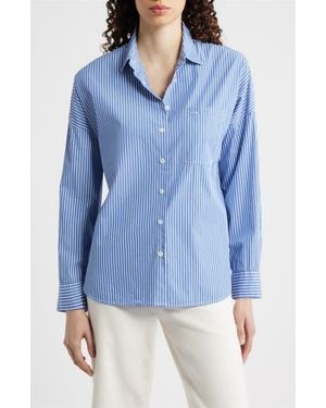 Alex Mill Jo Stripe Cotton Poplin Button-Up Shirt - Blue