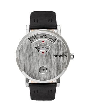 Simplify The 7000 Leather-Band Watch - Metallic