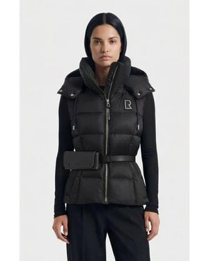 Rudsak Cassidy Down Vest With Removable Hood & Pouch Belt - Black