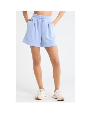 Zella Soft Luxe High Waist Knit Shorts - Blue