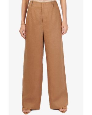 Cami NYC Iracemi High Waist Linen Flare Pants - Brown
