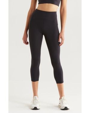 Zella Studio Luxe High Waist Pocket Crop Leggings - Blue