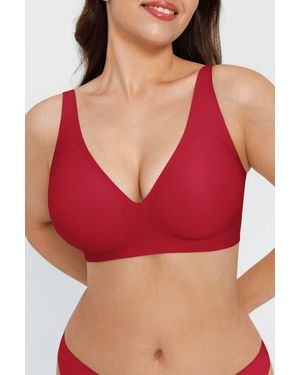 Popilush Seamless Wireless Jelly Minimizer Everydaywear Bra - Red