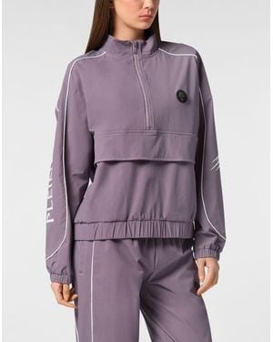 Philipp Plein Nylon Piping Anorak Ls Scratch - Purple