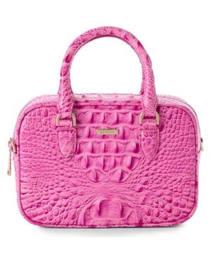 Brahmin Mara Croc Embossed Leather Top Handle Bag - Pink