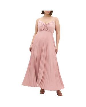 City Chic Ariana Pleated Sleeveless Dress - Pink