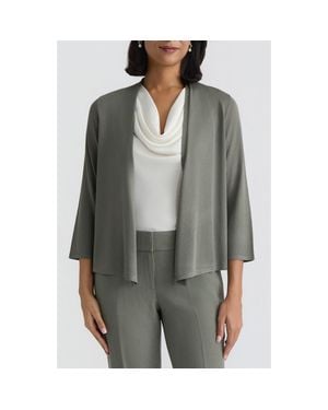 Kasper Crop A-Line Cardigan - Gray