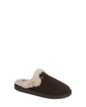 MIA Fudge Faux-Fur Lined Mule - Brown