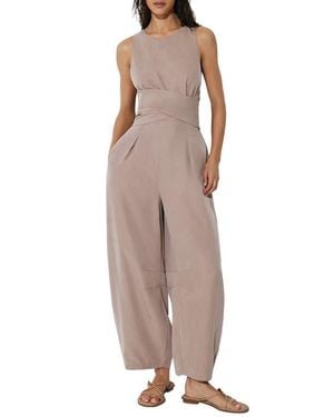 Reiss Yasmin Wide Leg Jumpsuit - Brown