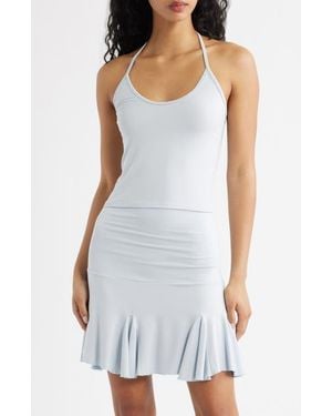 Bella Venice Mollie Halter Neck Knit Minidress - White