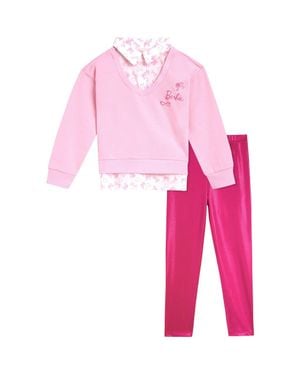 Barbie Fleece Sweatshirt And Leggings Set - Pink