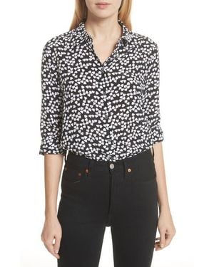Equipment Essential Heart Print Silk Shirt - Black